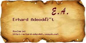 Erhard Adeodát névjegykártya